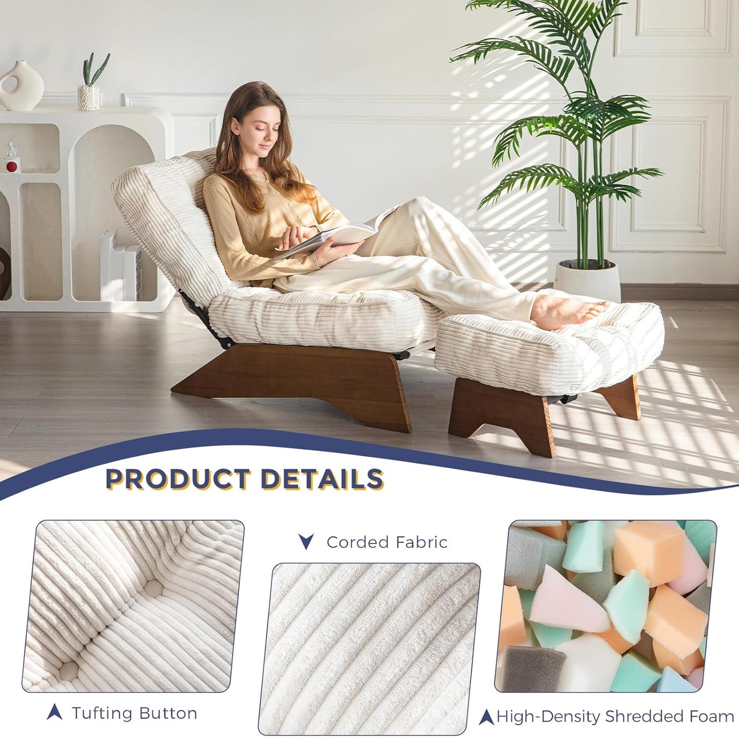 Conjunto de Poltrona com Apoio para os pés