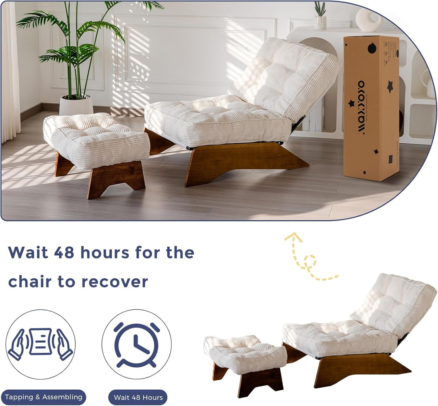 Conjunto de Poltrona com Apoio para os pés