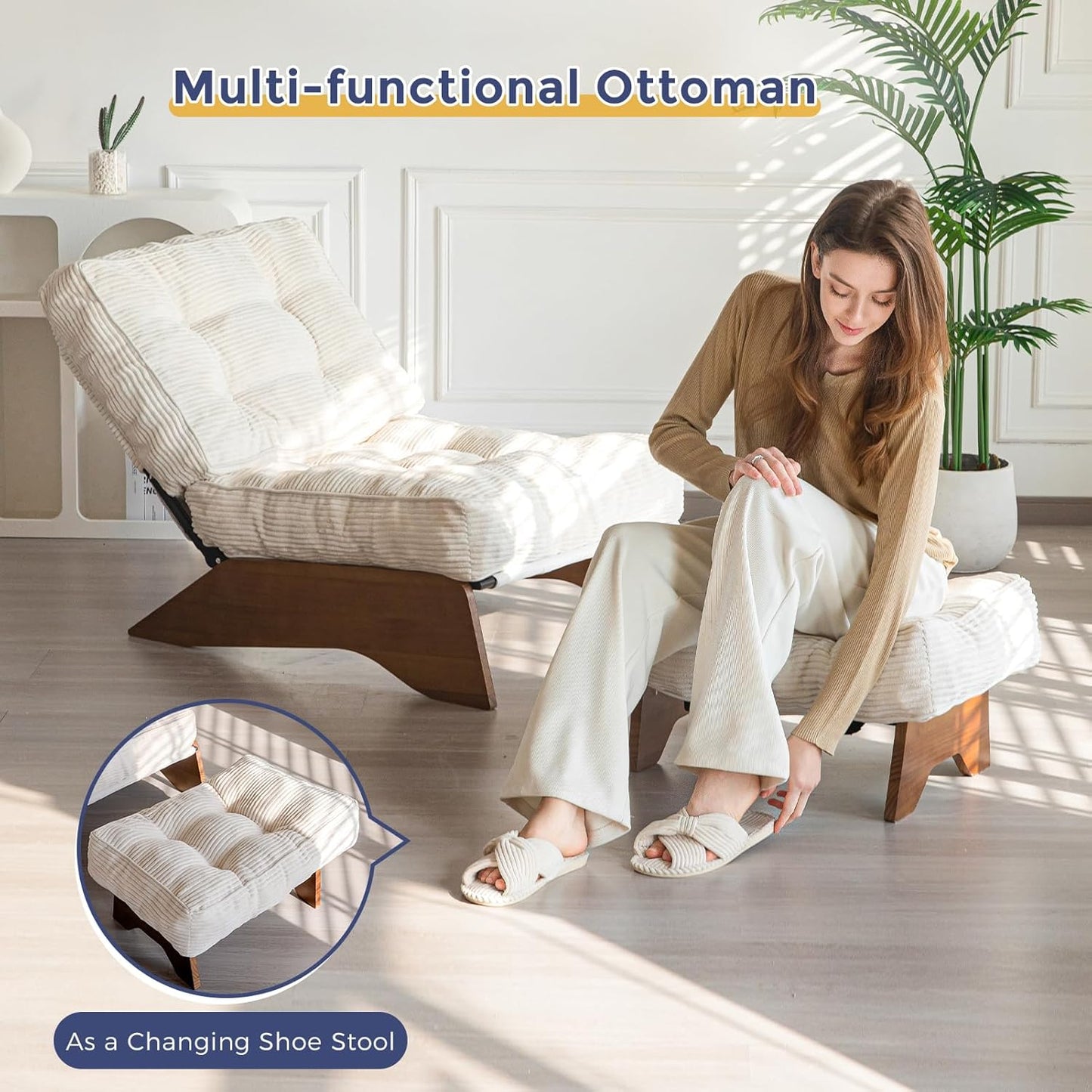 Conjunto de Poltrona com Apoio para os pés