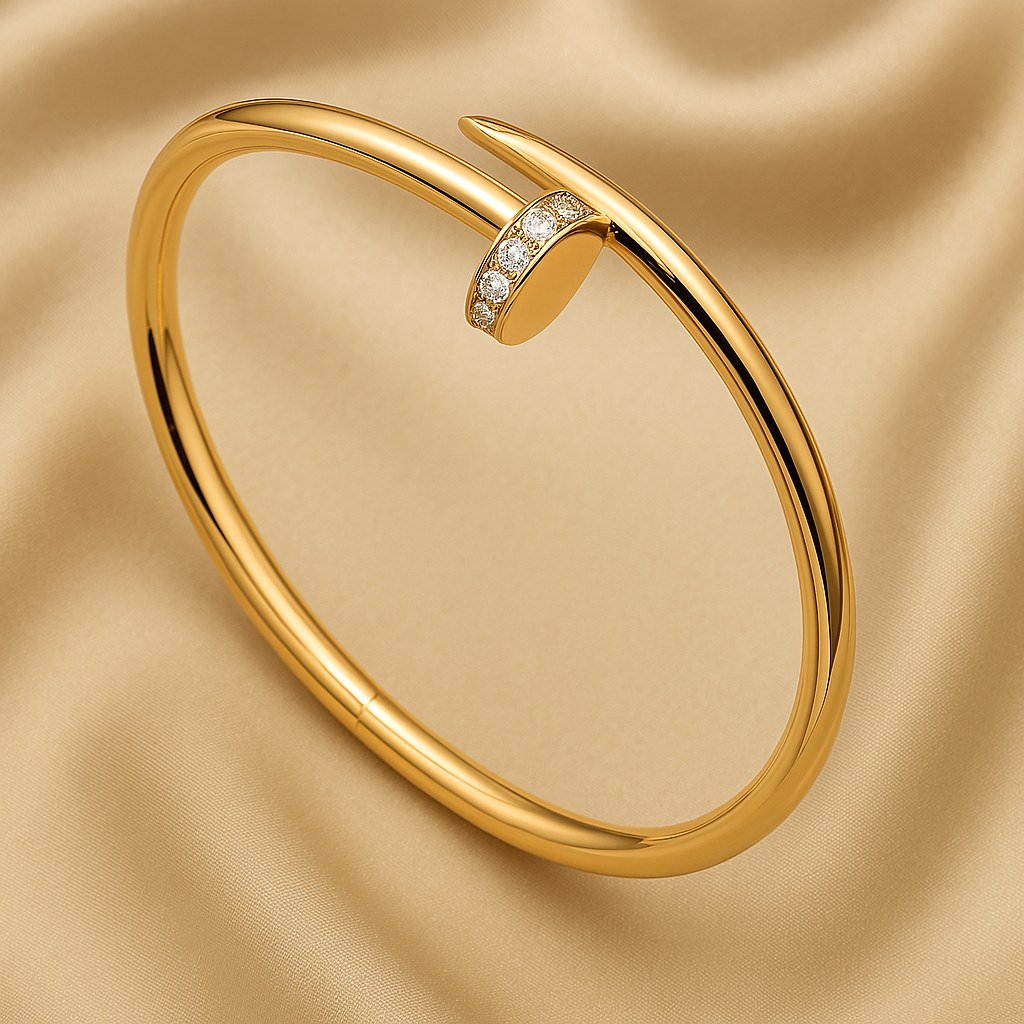 Pulseira elegante Nail Deluxe em ouro 18K